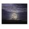Designart - Full Moon Rising In A Cloudy Night - Nautical & Coastal Print on Natural Pine Wood